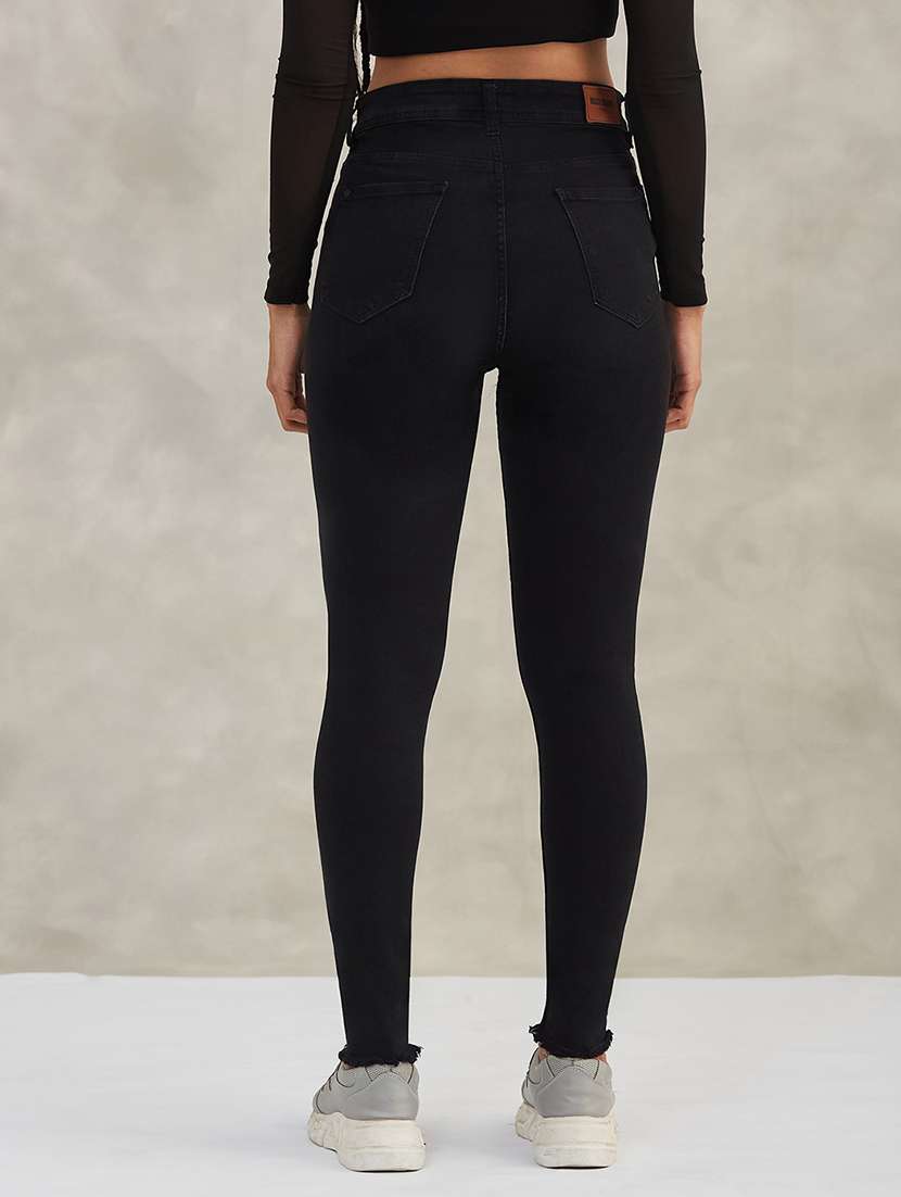 women solid high rise skinny jeans - 22402114 -  Standard Image - 3