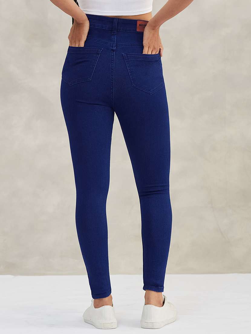 women solid high rise skinny jeans - 22402116 -  Standard Image - 3