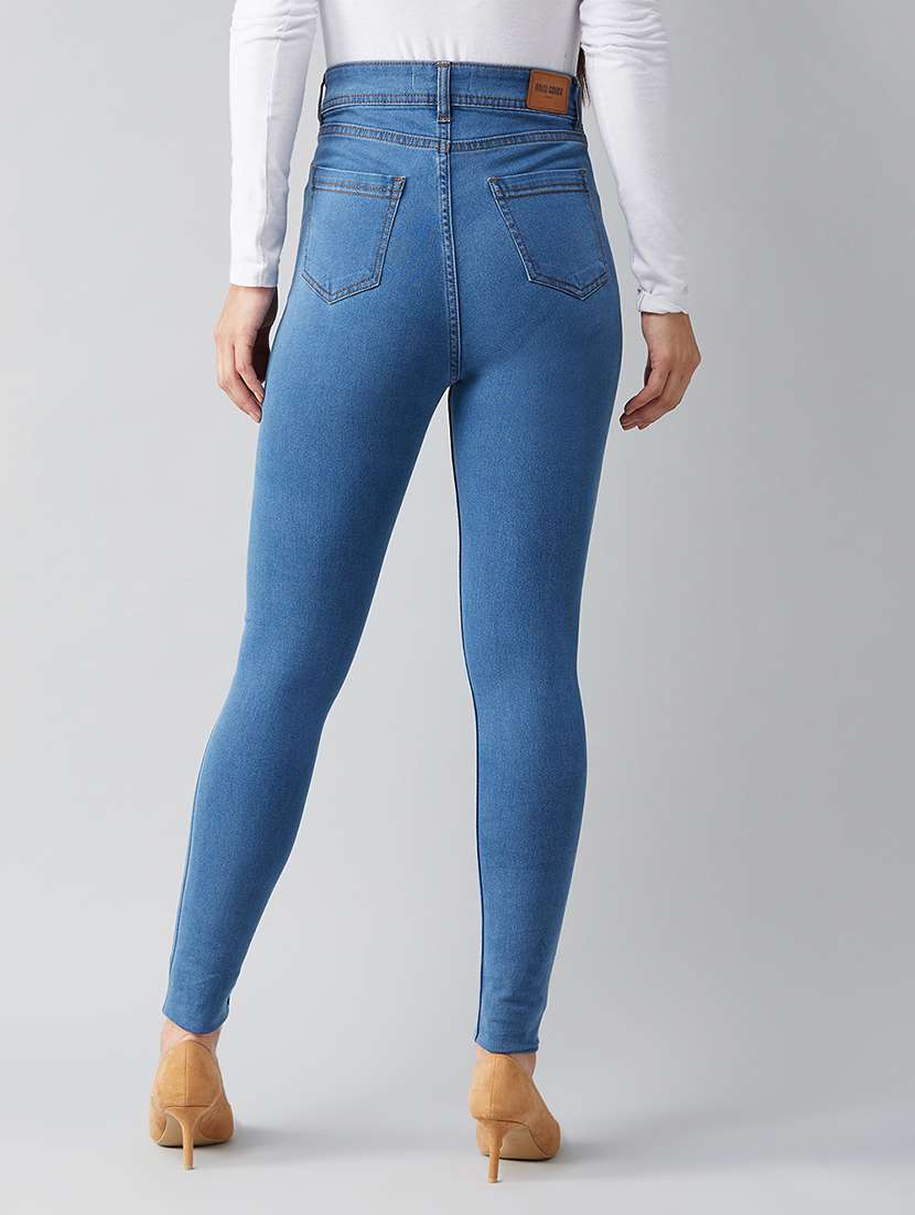 women solid high rise skinny jeans - 22402122 -  Standard Image - 3