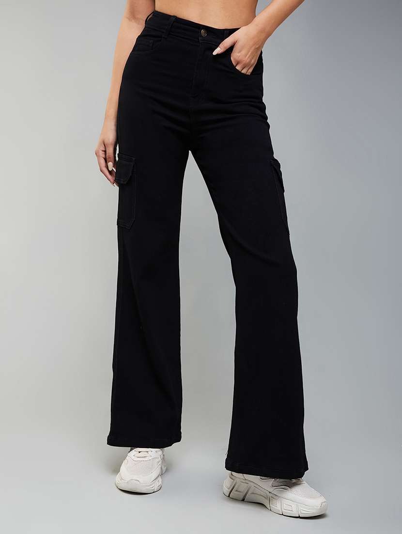 women solid high rise cargo