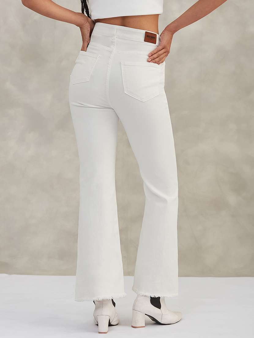 women solid high rise bootcut jeans - 22402137 -  Standard Image - 3
