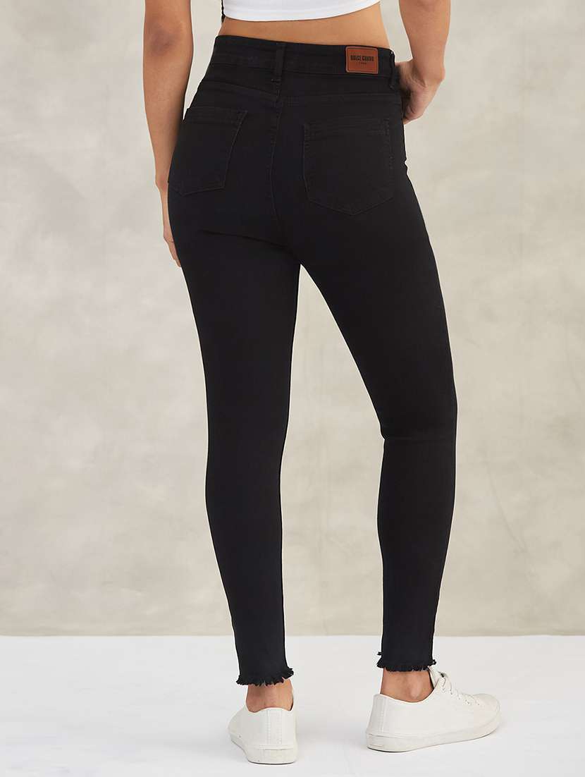 women solid high rise skinny jeans - 22402140 -  Standard Image - 3
