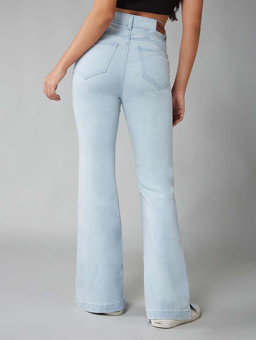 women solid high rise bootcut jeans - 22402146 -  Standard Image - 3