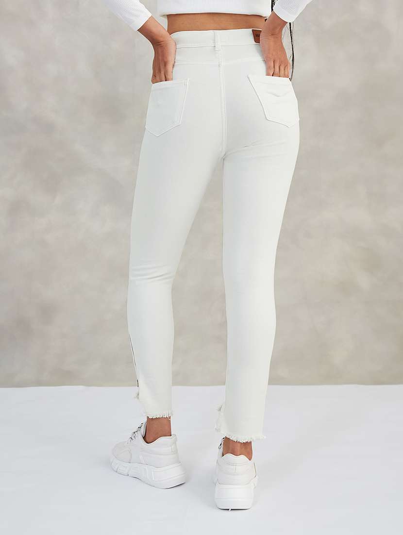 women solid high rise skinny jeans - 22402179 -  Standard Image - 3
