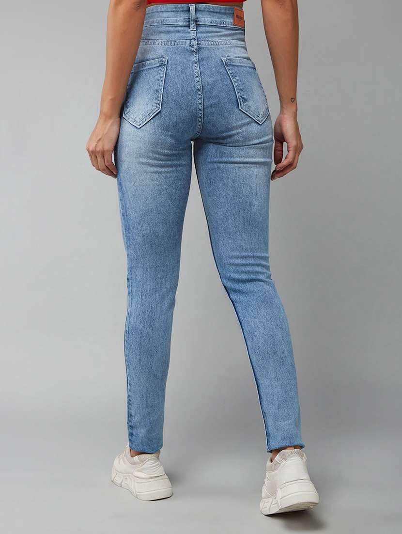 women solid high rise skinny jeans - 22402181 -  Standard Image - 3