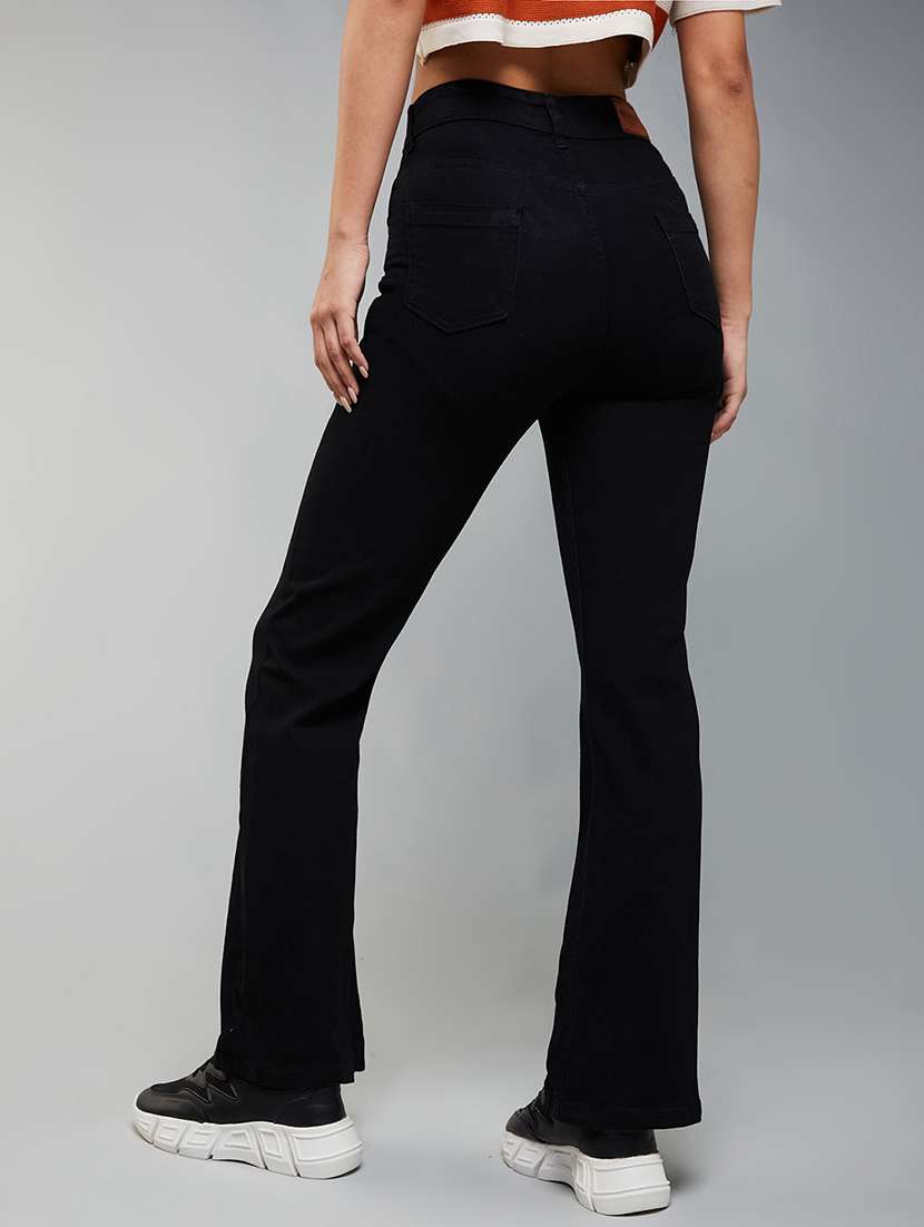 women solid high rise bootcut jeans - 22402186 -  Standard Image - 3