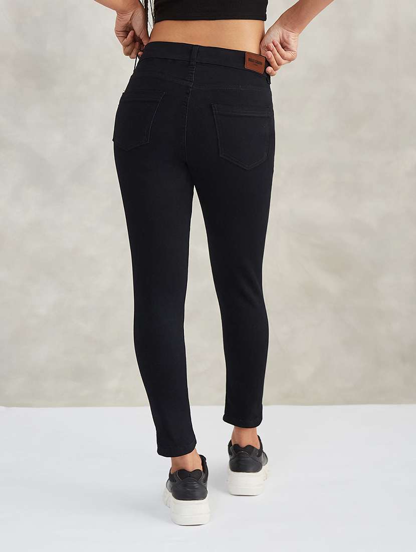 women solid high rise skinny jeans - 22402188 -  Standard Image - 3