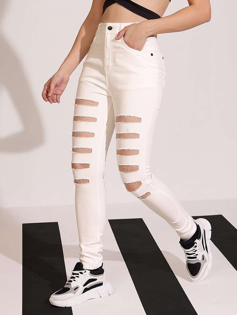 women distressed high rise slim jean - 22402195 -  Standard Image - 3