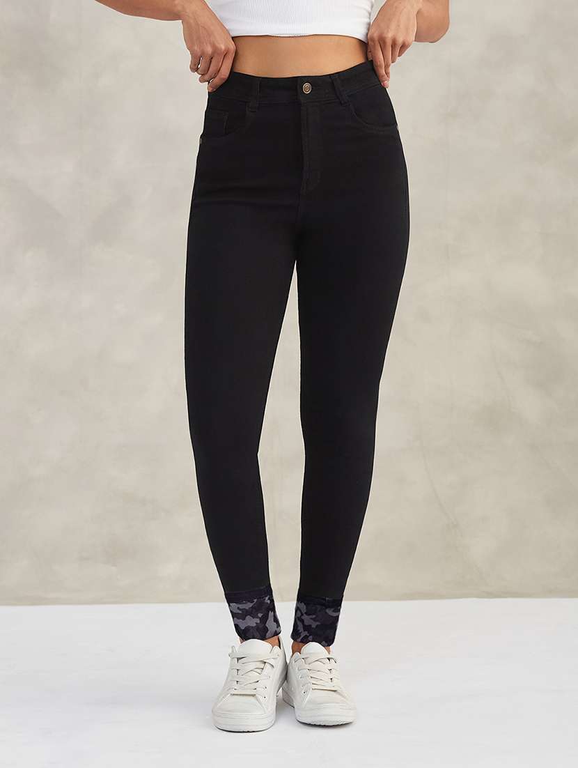 women printed high rise skinny jeans
