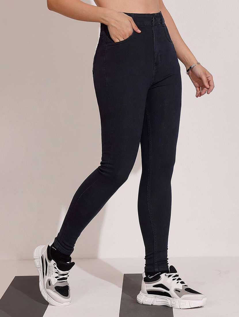 women solid high rise skinny jeans - 22402203 -  Standard Image - 3