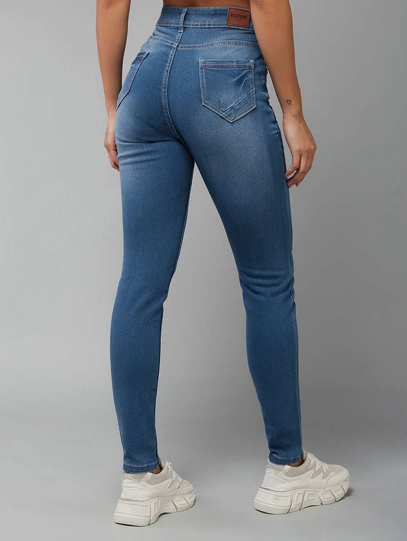 women solid high rise skinny jeans - 22402204 -  Standard Image - 3