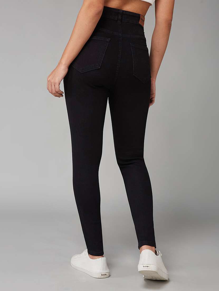 women solid high rise skinny jeans - 22402213 -  Standard Image - 3
