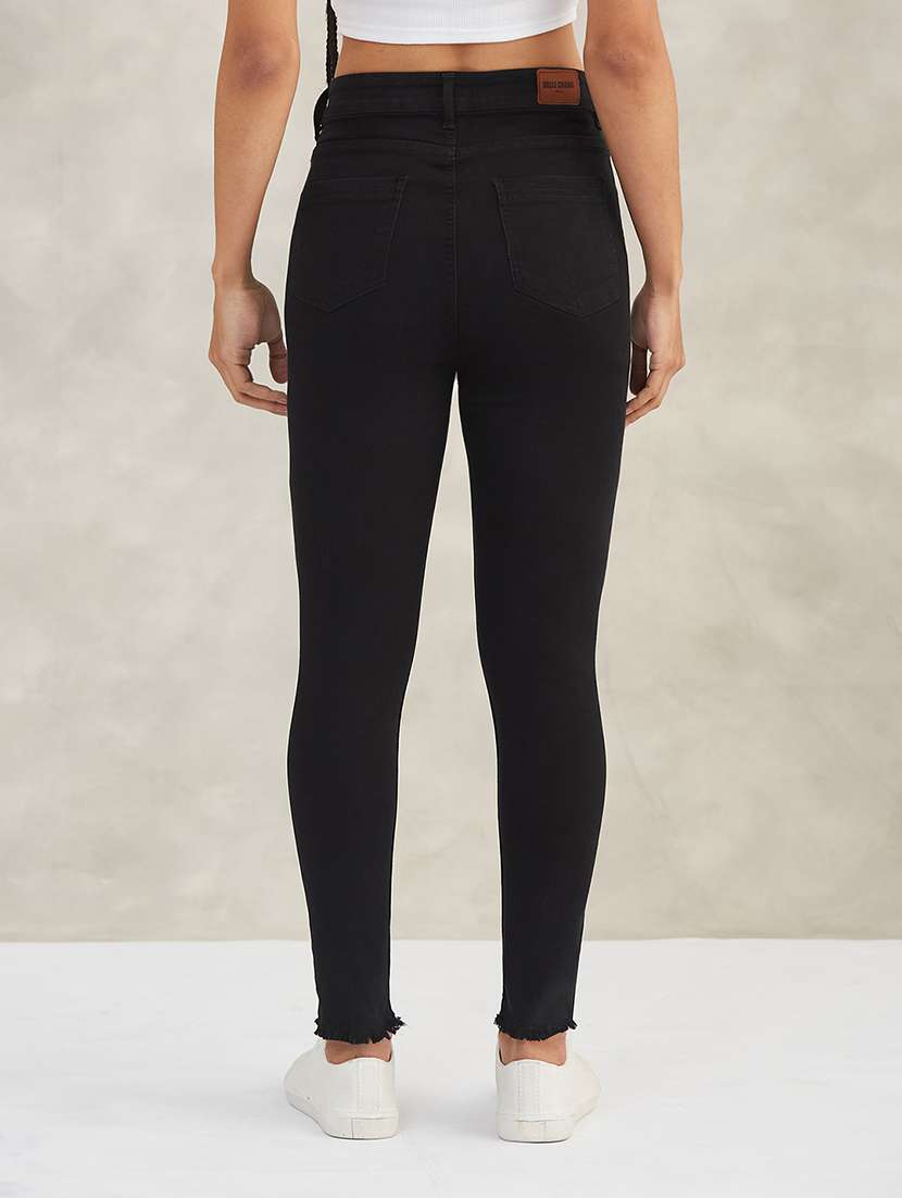 women solid high rise skinny jeans - 22402223 -  Standard Image - 3