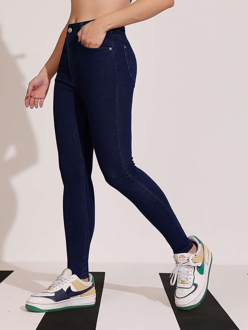 women solid high rise skinny jeans - 22402234 -  Standard Image - 3