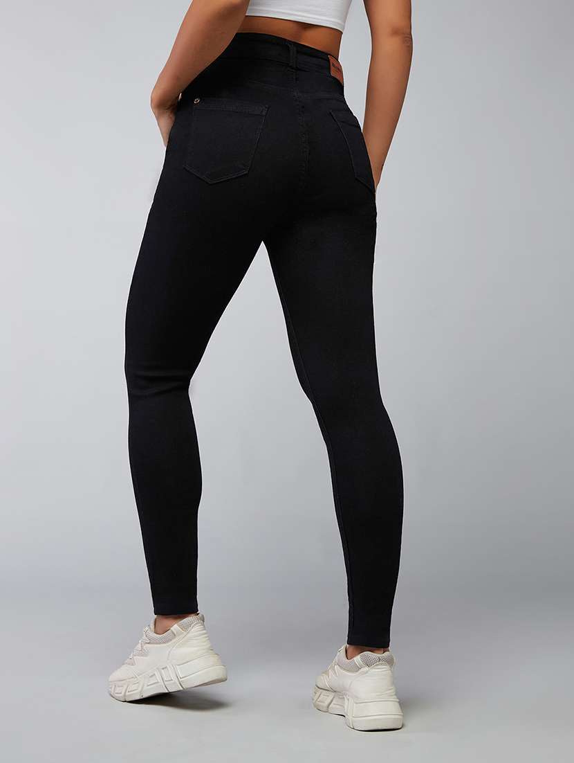 women solid high rise skinny jeans - 22402246 -  Standard Image - 3