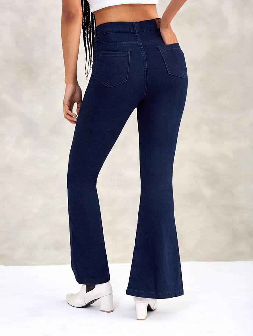 Women Solid High Rise Bootcut Jeans - 22402250 -  Standard Image - 3