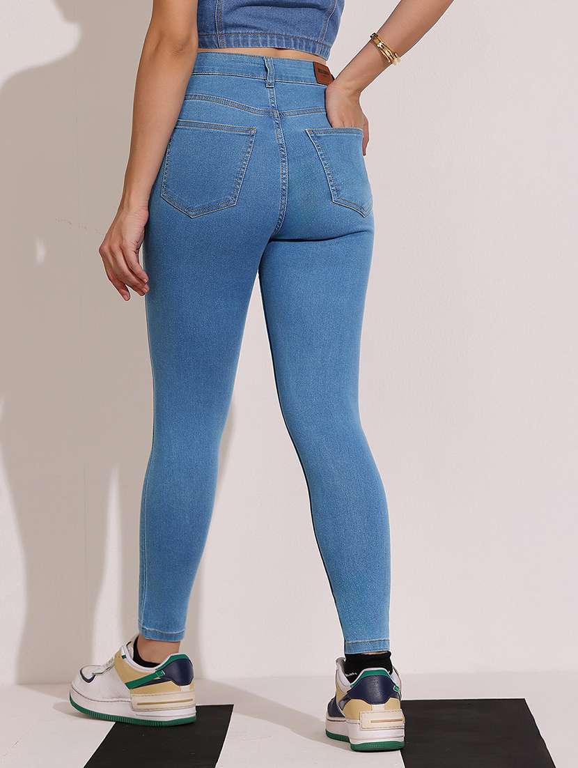 women solid high rise skinny jeans - 22402253 -  Standard Image - 3