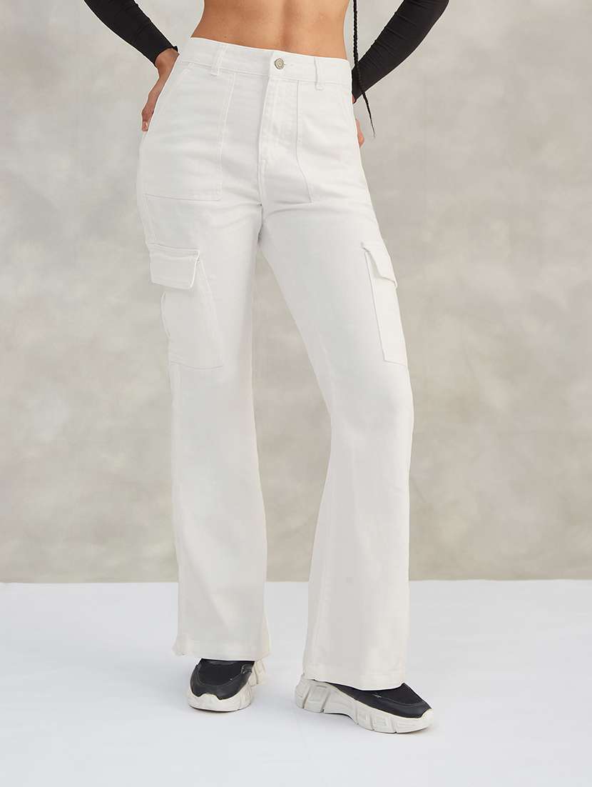 women solid high rise cargo
