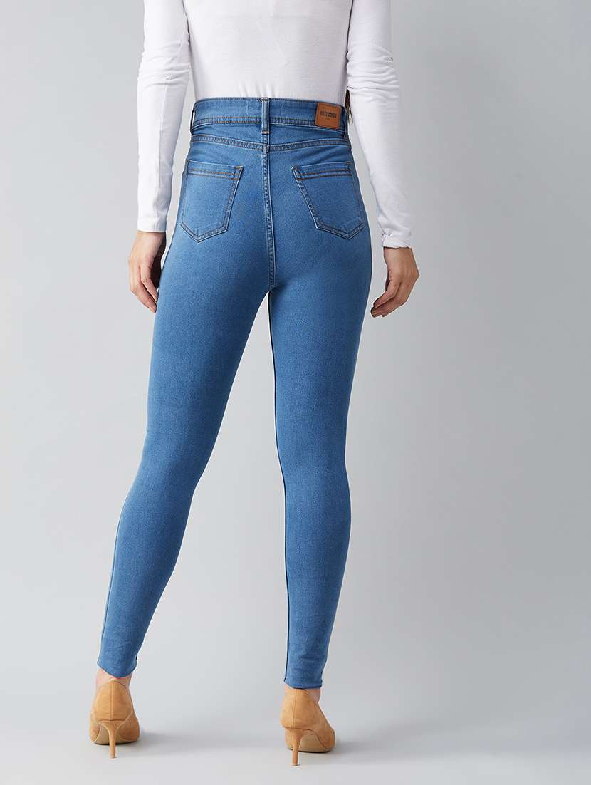 women solid high rise skinny jeans - 22402268 -  Standard Image - 3