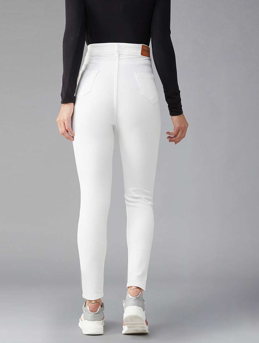 women solid high rise skinny jeans - 22402279 -  Standard Image - 3
