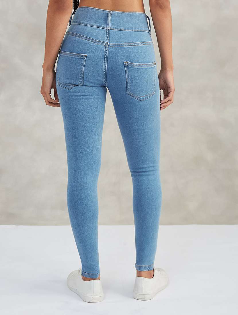 women solid high rise skinny jeans - 22402284 -  Standard Image - 3