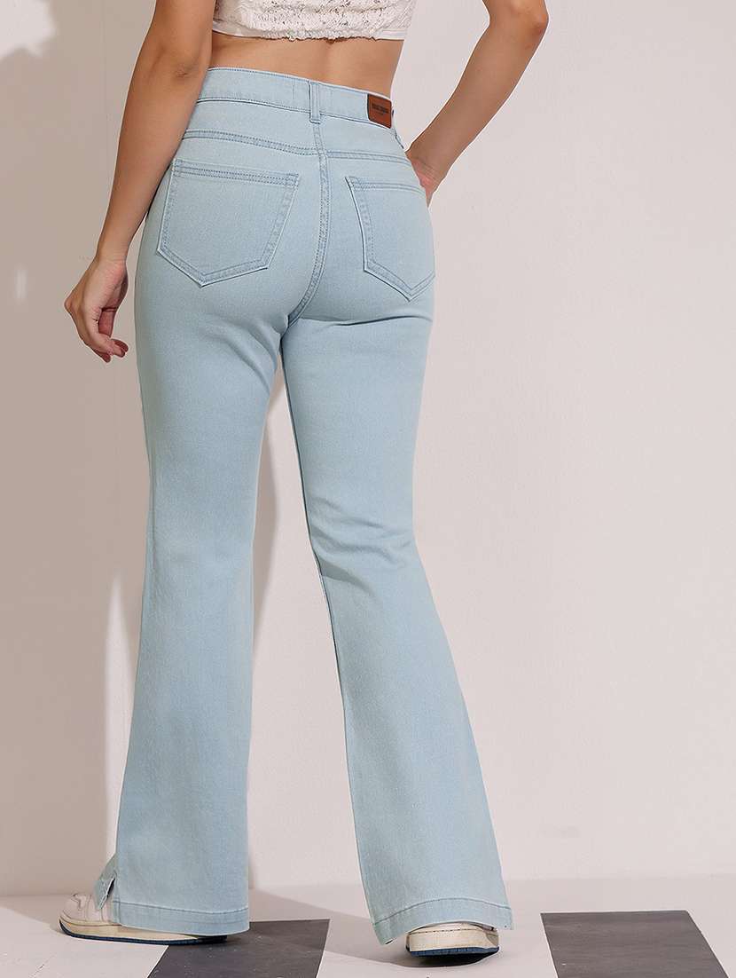 women solid high rise bootcut jean - 22402292 -  Standard Image - 3