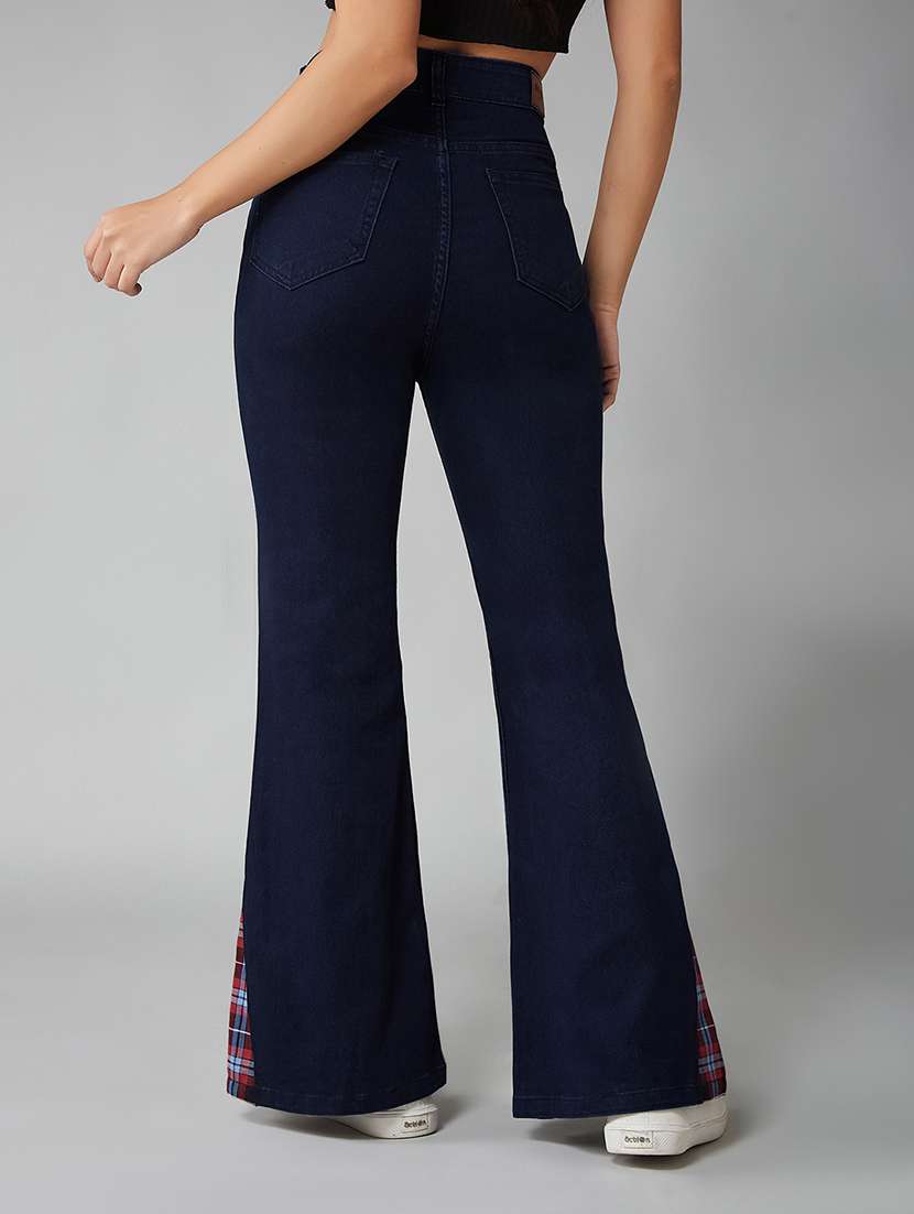 women patched high rise bootcut jeans - 22402294 -  Standard Image - 3