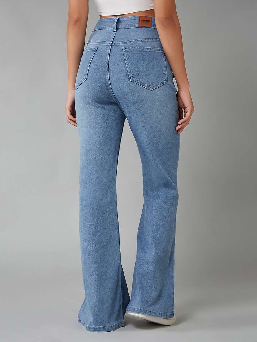 women solid high rise bootcut jeans - 22402301 -  Standard Image - 3