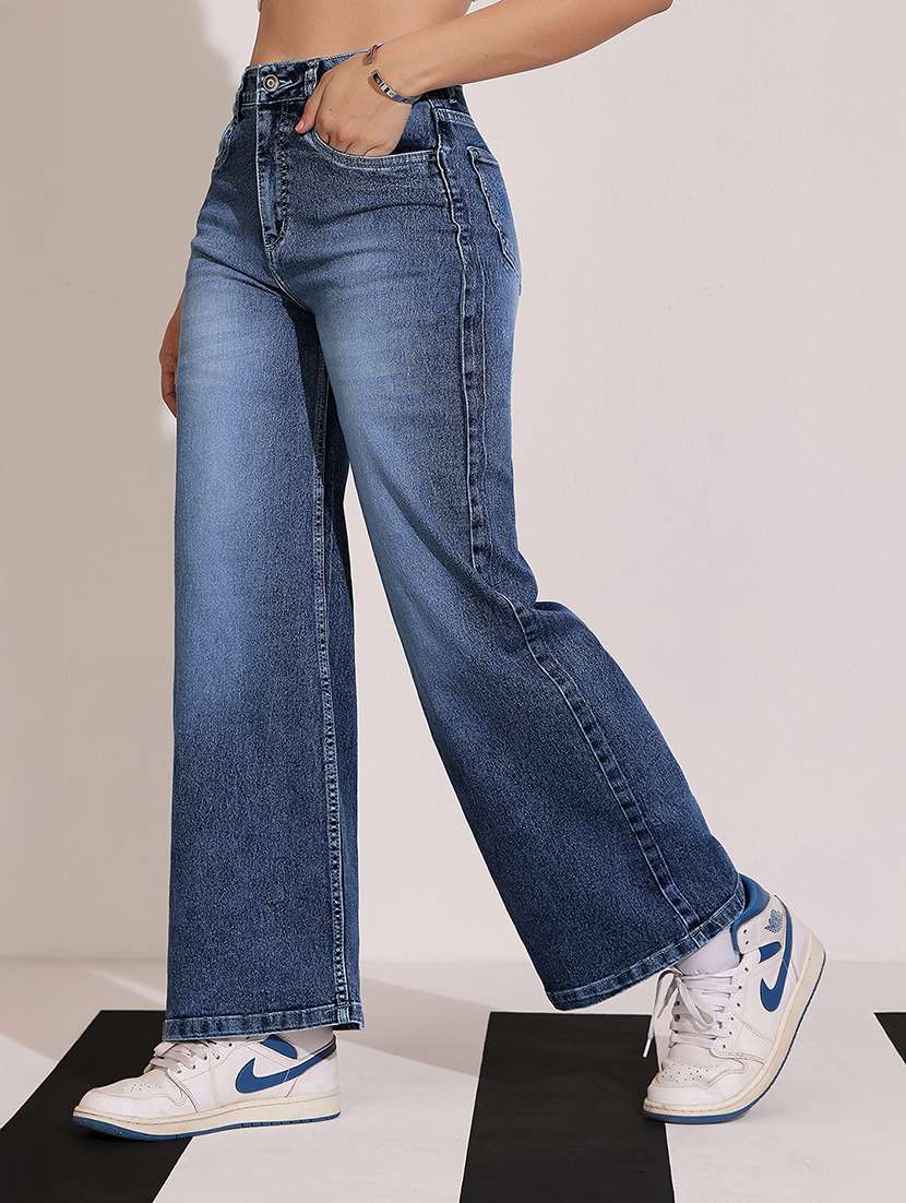 women solid high rise bootcut jean - 22402312 -  Standard Image - 3