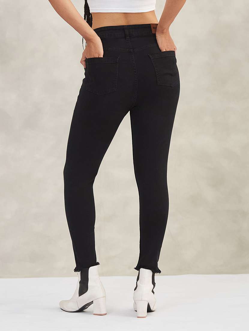 women solid high rise skinny jeans - 22402320 -  Standard Image - 3