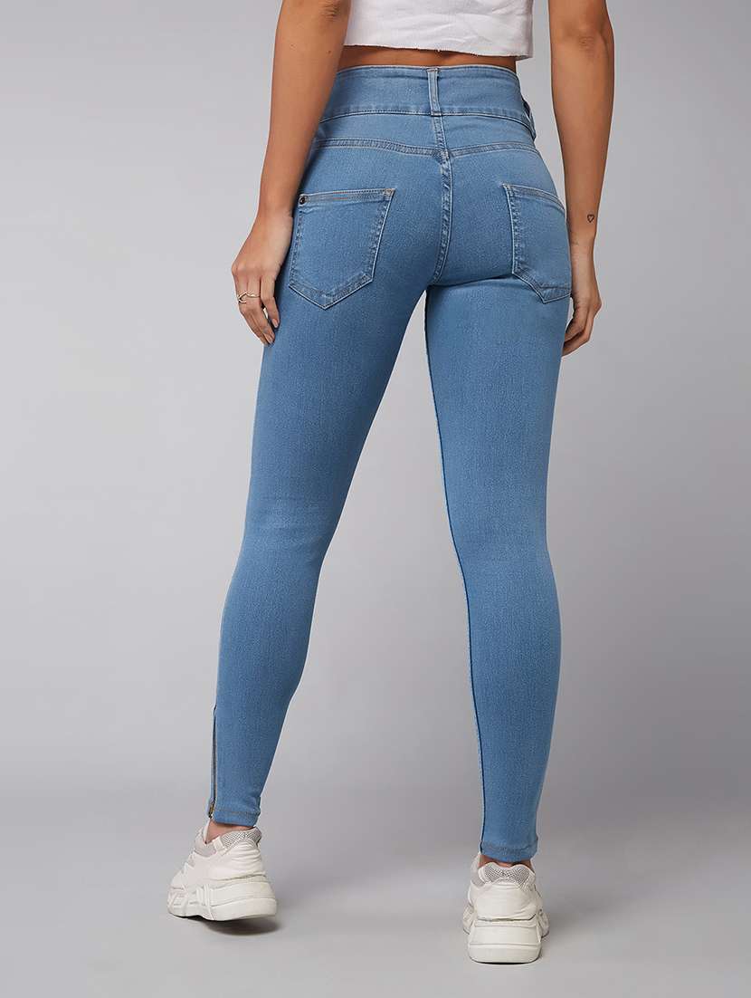 women solid high rise skinny jeans - 22402331 -  Standard Image - 3