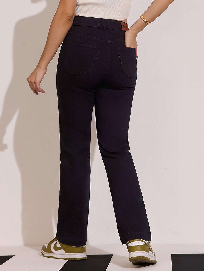 women solid high rise bootcut jeans - 22402361 -  Standard Image - 3