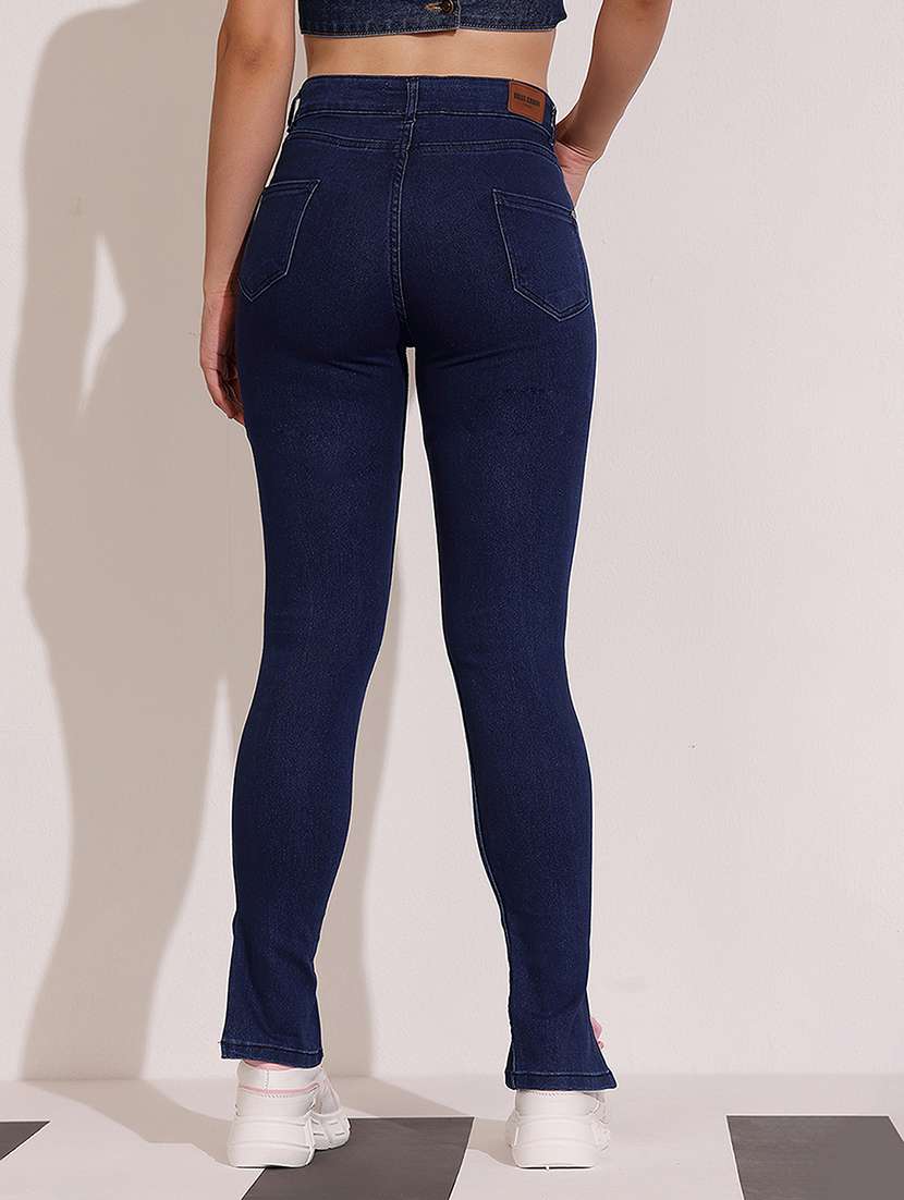 women solid high rise skinny jeans - 22402364 -  Standard Image - 3