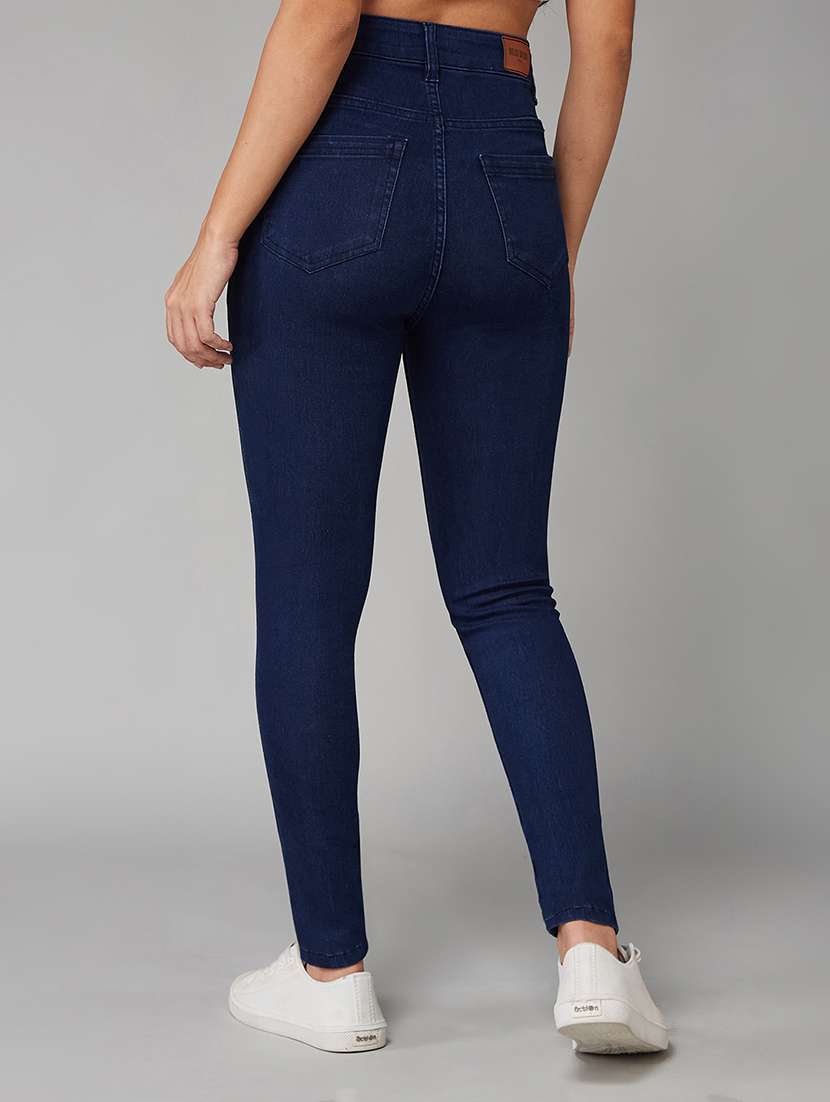 women solid high rise skinny jeans - 22402365 -  Standard Image - 3