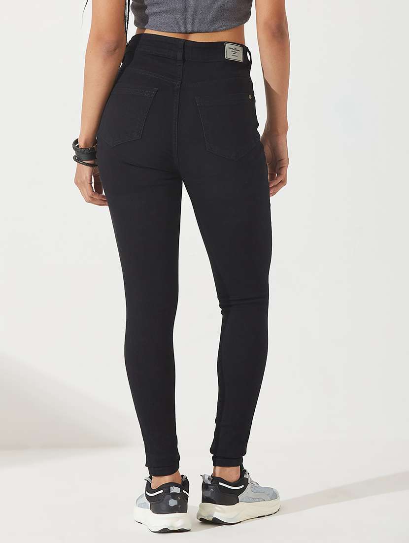 women solid high rise skinny jeans - 22402394 -  Standard Image - 3