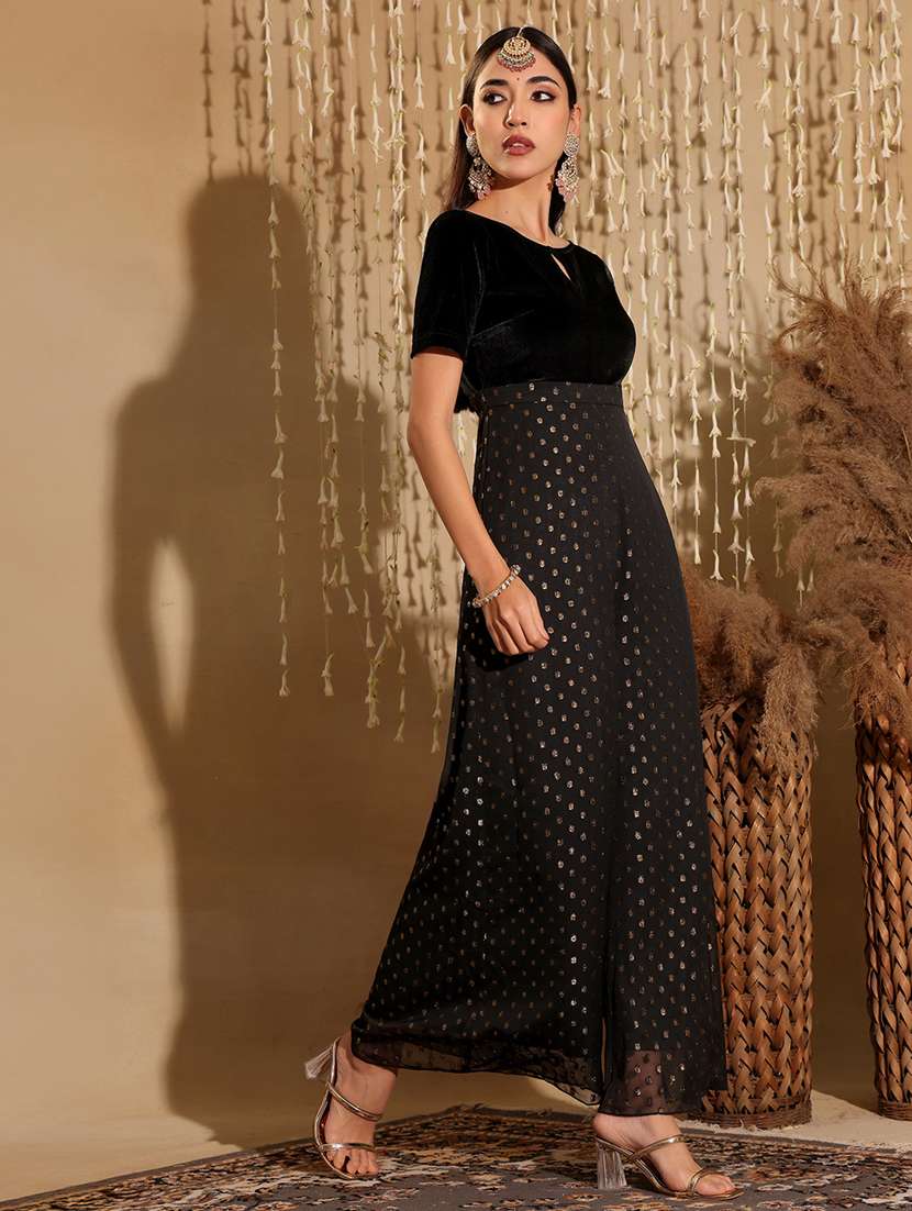 women self designed short sleeve fusion jumpsuit - 22402528 -  Standard Image - 3