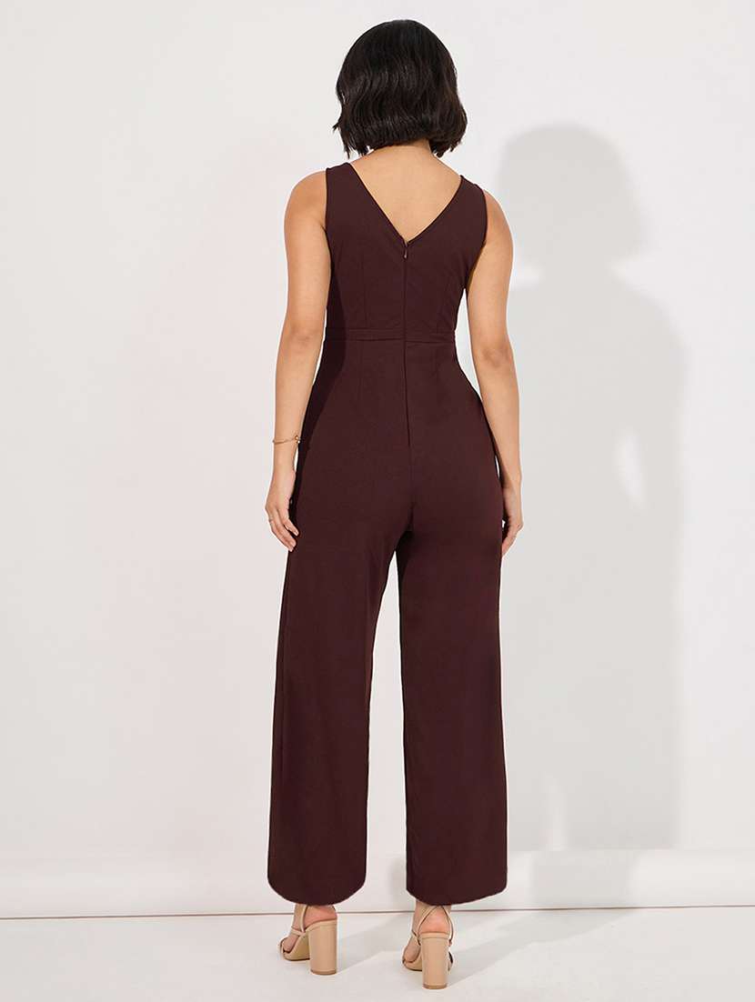 women solid sleeveless lace umpsuit - 22402549 -  Standard Image - 3