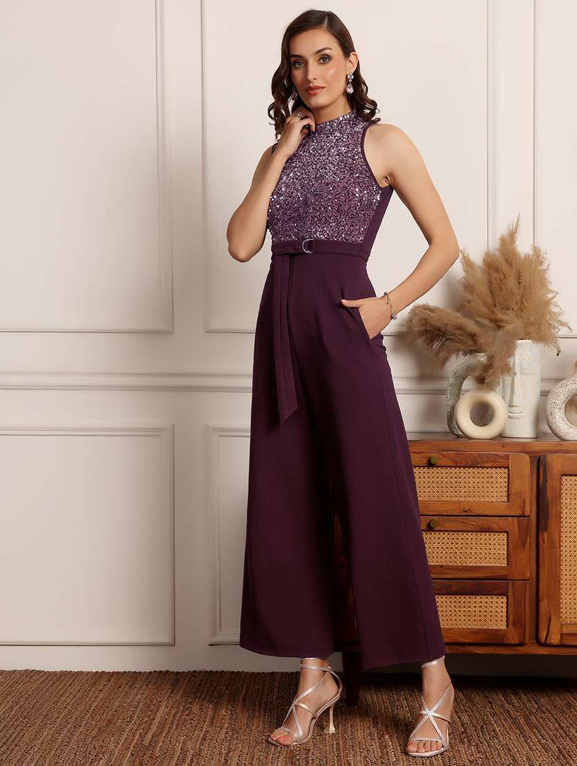women sequined halter neck jumpsuit - 22402550 -  Standard Image - 3