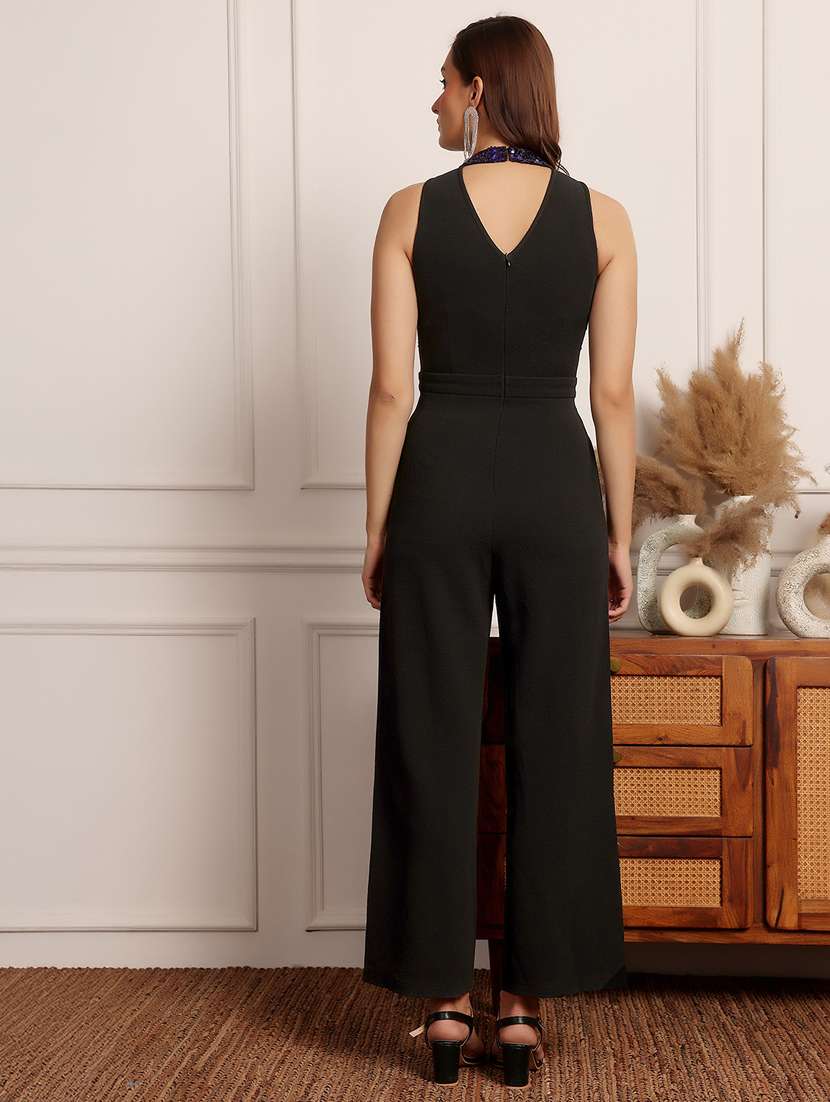 Women Sequined Halter Neck Jumpsuit - 22402562 -  Standard Image - 3