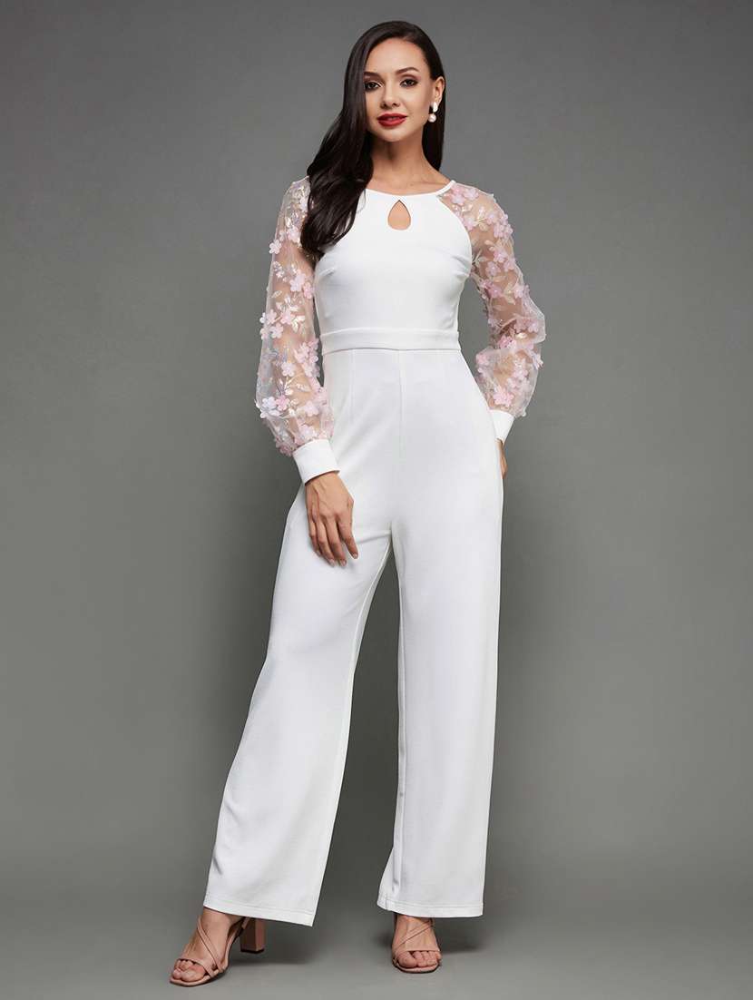 women self designed bishop sleeve jumpsuit