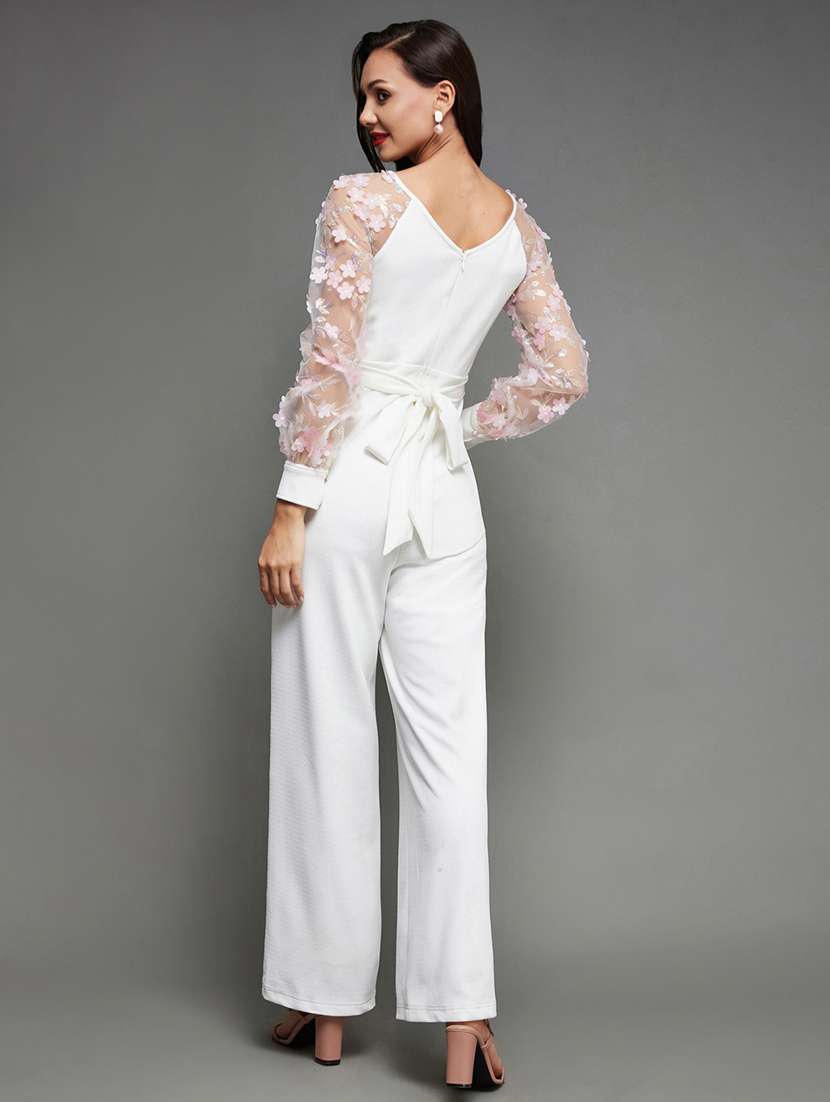 women self designed bishop sleeve jumpsuit - 22402566 -  Standard Image - 3