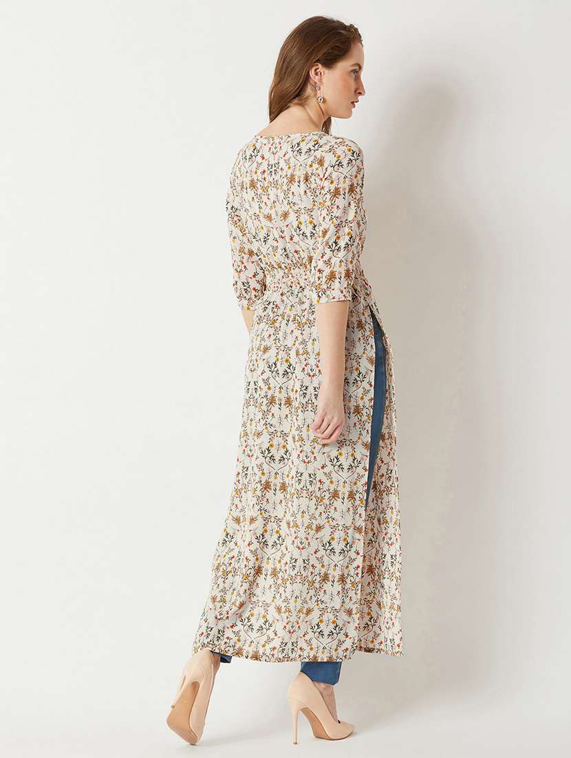 women printed three quarter sleeve tunic - 22402576 -  Standard Image - 3