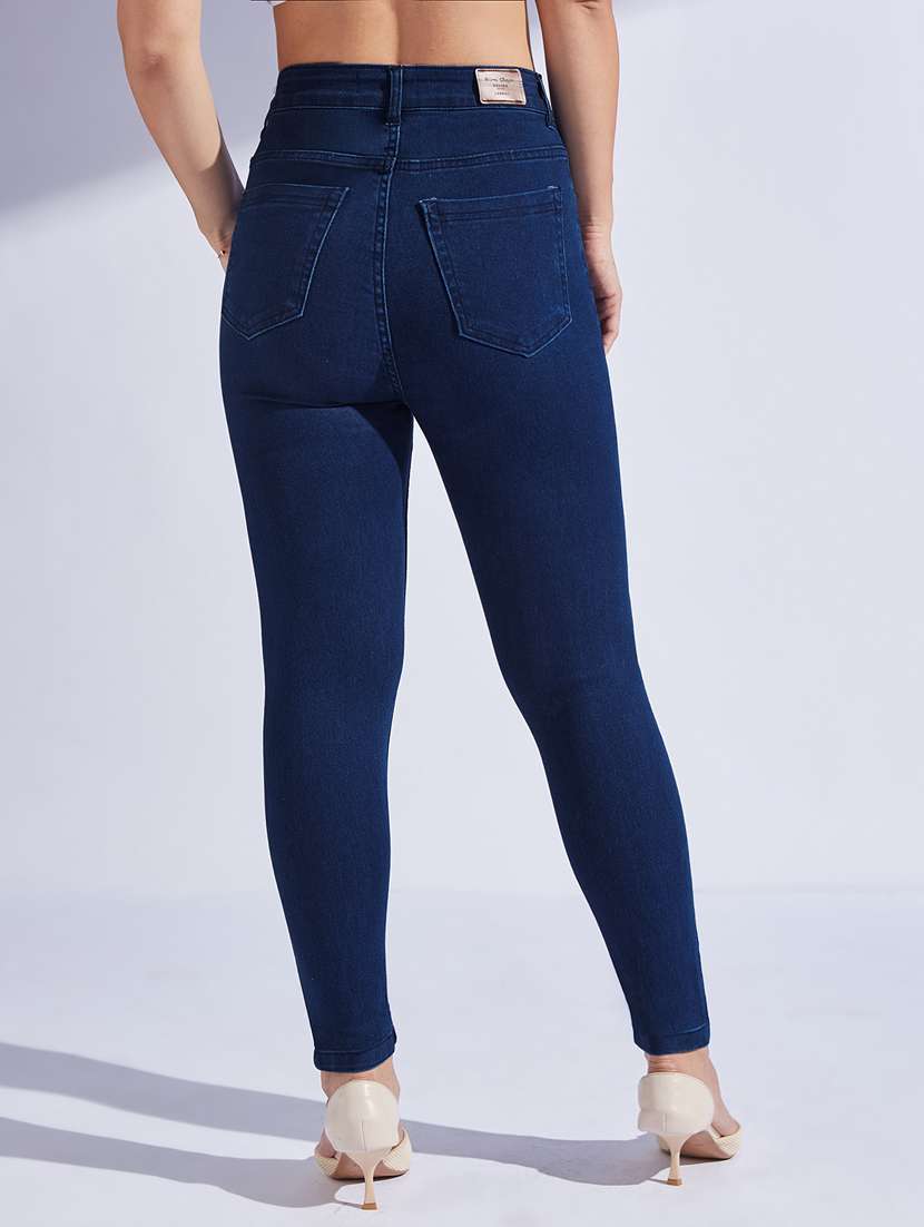 women solid high rise skinny jeans - 22402599 -  Standard Image - 3