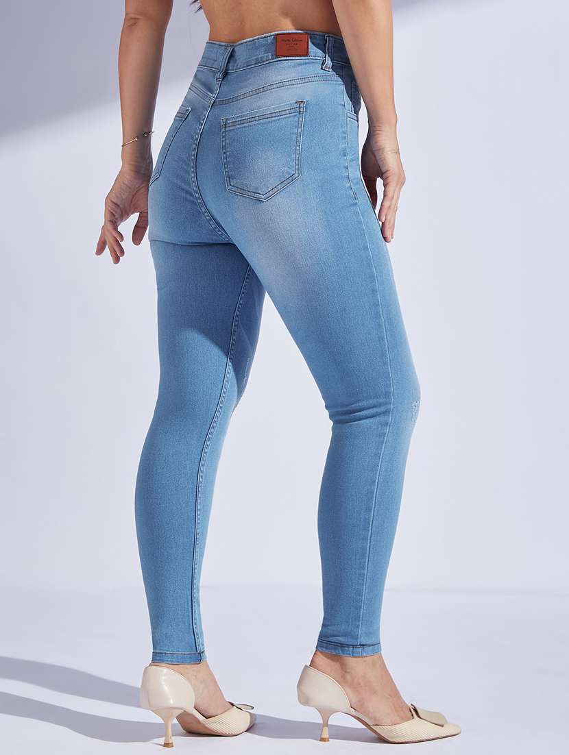 women distressed high rise skinny jeans - 22402601 -  Standard Image - 3