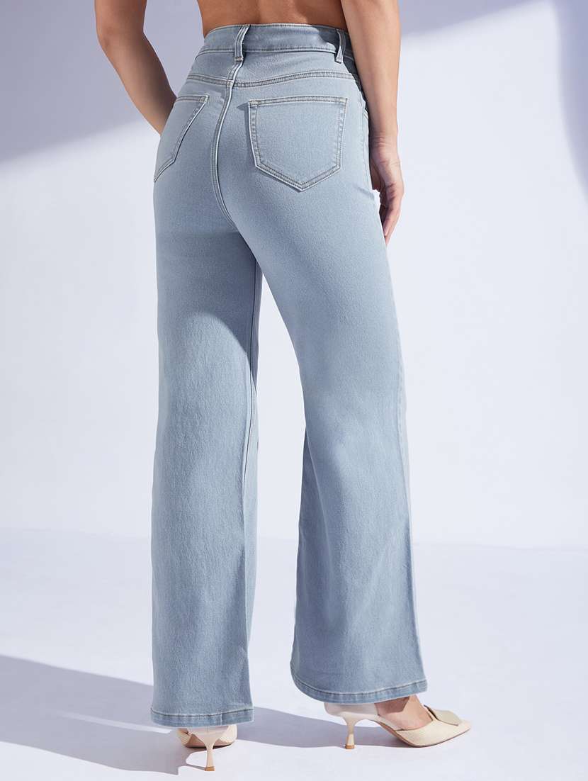 women solid high rise bootcut jeans - 22402608 -  Standard Image - 3