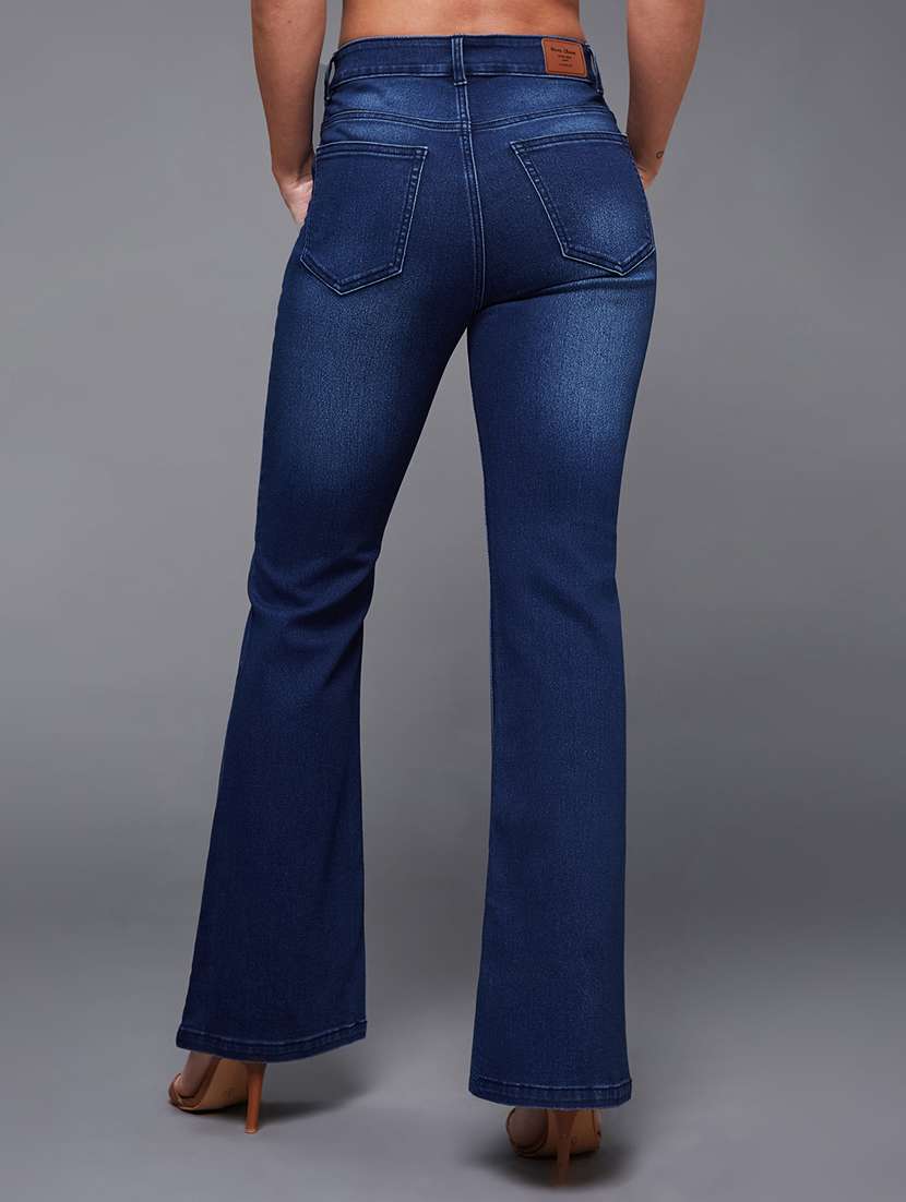 women solid high rise bootcut jeans - 22402610 -  Standard Image - 3