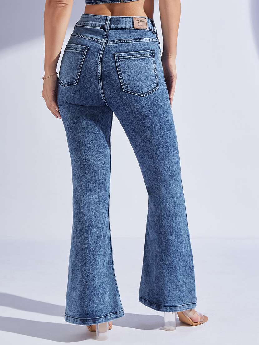 Women Solid High Rise Bootcut Jeans - 22402621 -  Standard Image - 3