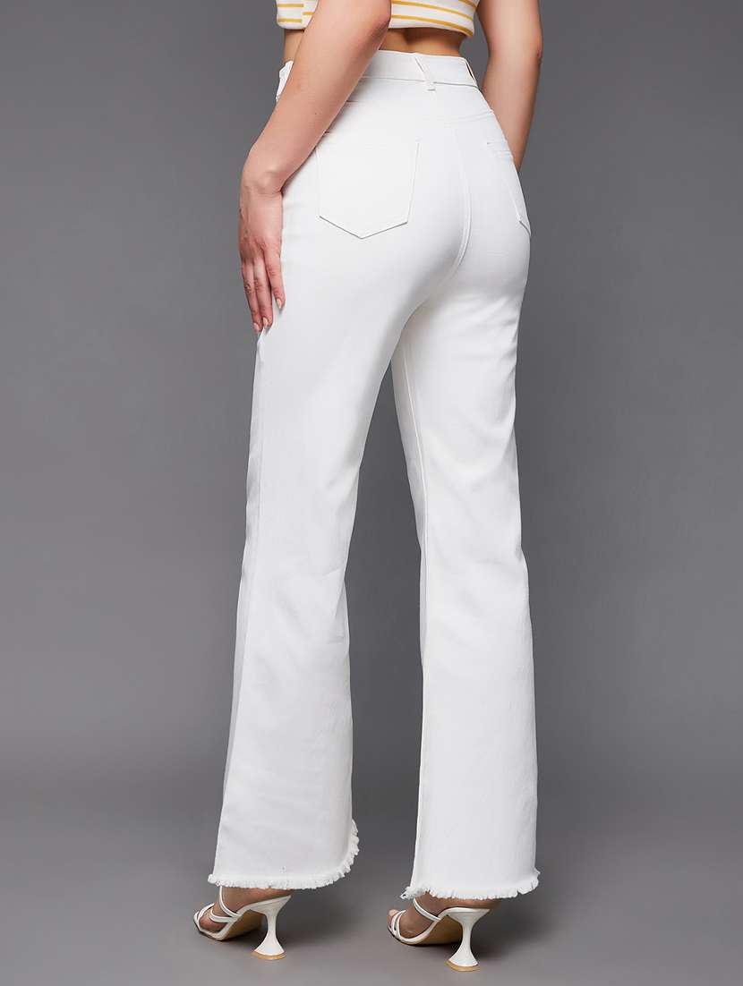 women solid high rise bootcut jeans - 22402630 -  Standard Image - 3
