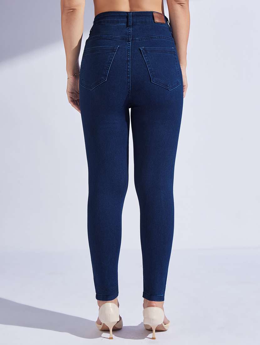 women solid high rise skinny jeans - 22402666 -  Standard Image - 3