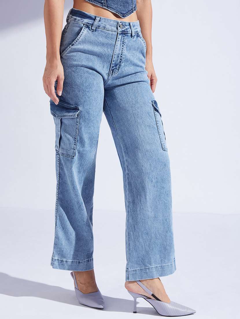 women solid high rise cargo